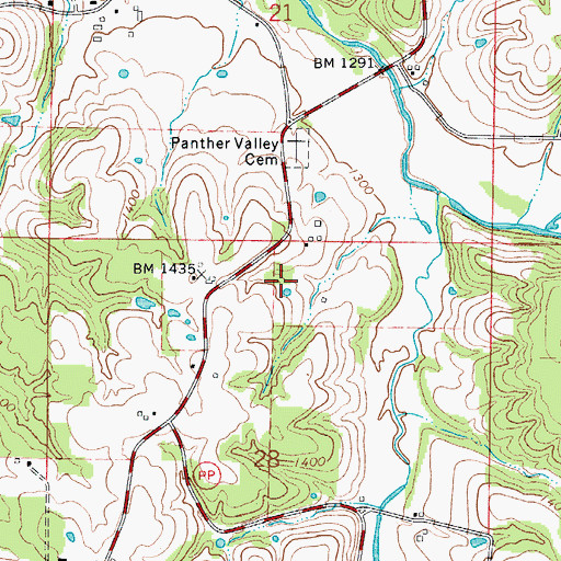 Topographic Map of Panther Valley, MO