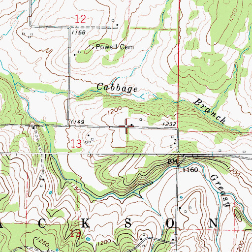 Topographic Map of Boyd, MO