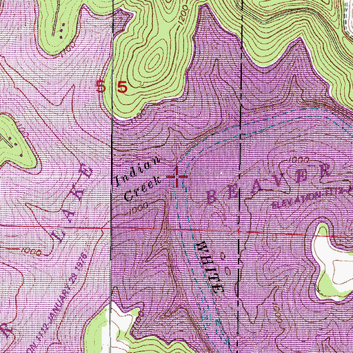 Topographic Map of Huffman Ford (historical), AR