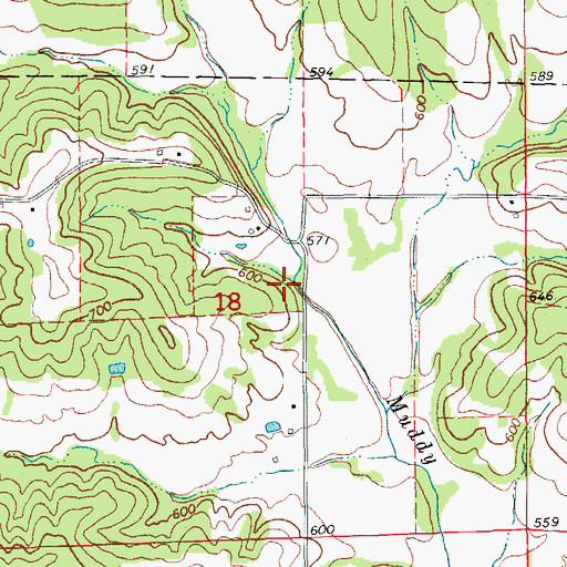 Topographic Map of Gallons Creek, MO
