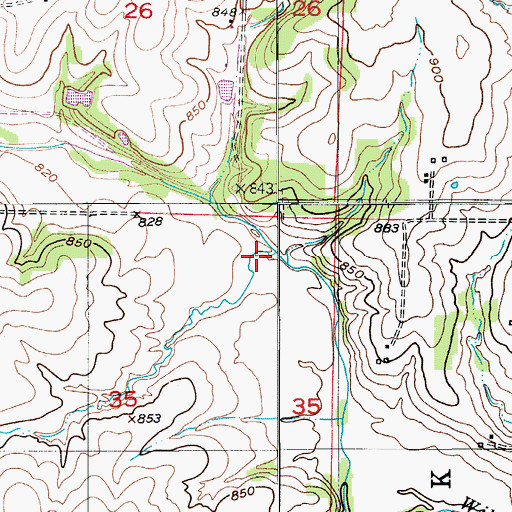 Topographic Map of Short Fork, MO