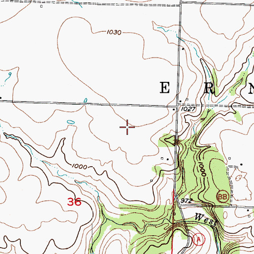 Topographic Map of Sims Point, MO