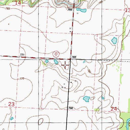 Topographic Map of Hong, MO
