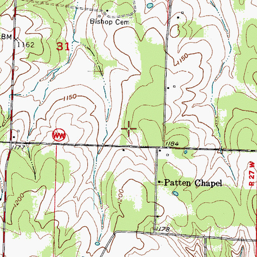 Topographic Map of New Kirk, MO