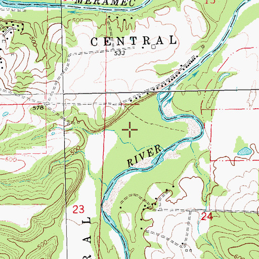 Topographic Map of Willow Ford (historical), MO