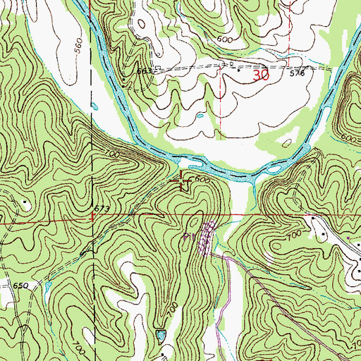 Topographic Map of O'Donnell Ford (historical), MO