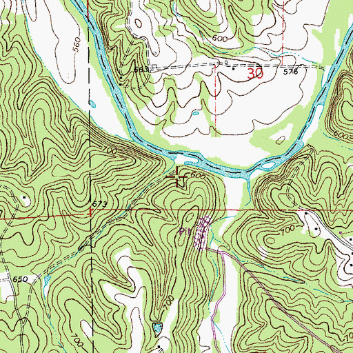 Topographic Map of O'Donnell Ford (historical), MO