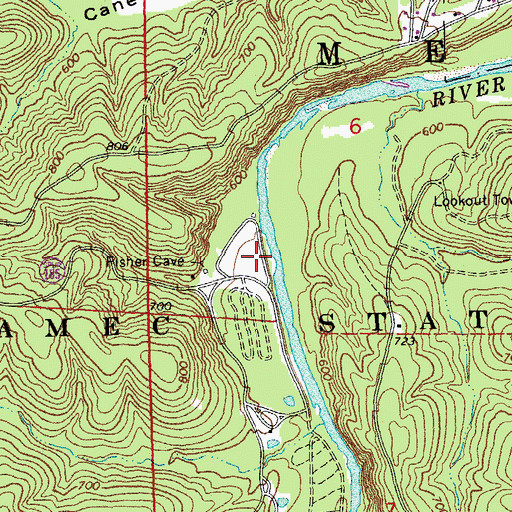 Topographic Map of Fisher Ford (historical), MO