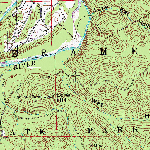 Topographic Map of Thurman Ford (historical), MO