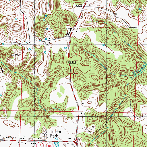 Topographic Map of Homer, MO