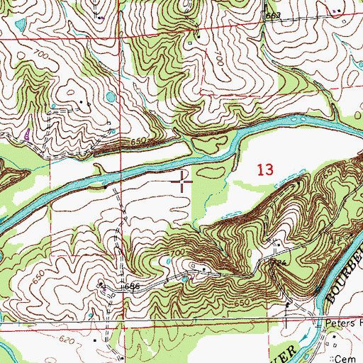 Topographic Map of Little Creek Ford (historical), MO