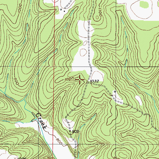 Topographic Map of Ameera (historical), MO