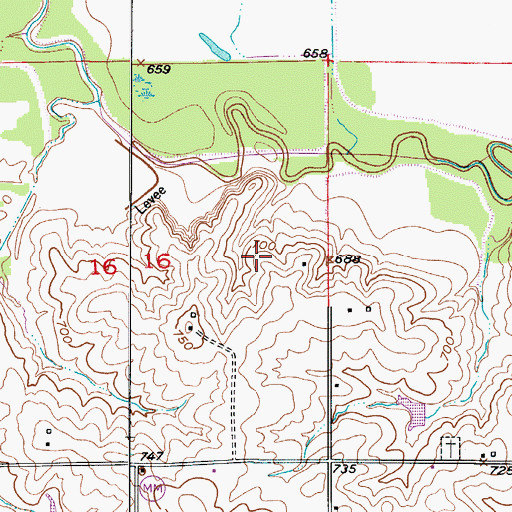 Topographic Map of Milford, MO