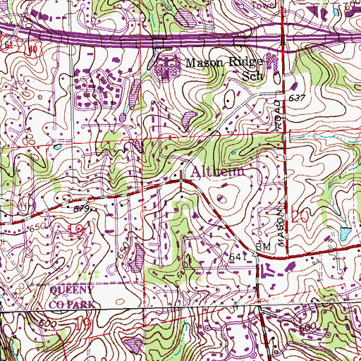 Topographic Map of Altheim, MO