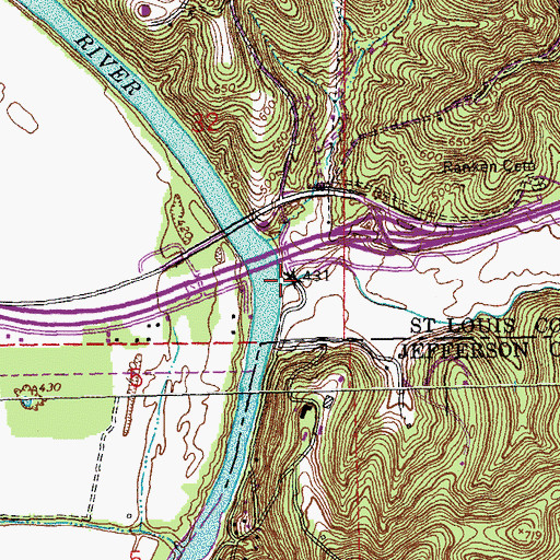 Topographic Map of Antire Creek, MO