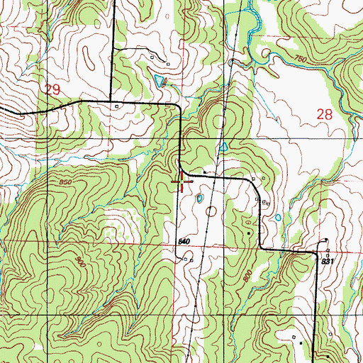 Topographic Map of Ashworth School (historical), MO