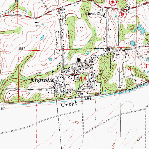 Topographic Map of Augusta, MO