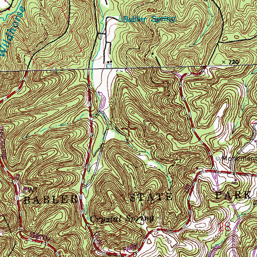 Topographic Map of Babler State Park, MO
