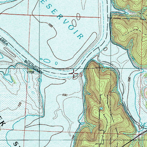 Topographic Map of Bear Creek, MO