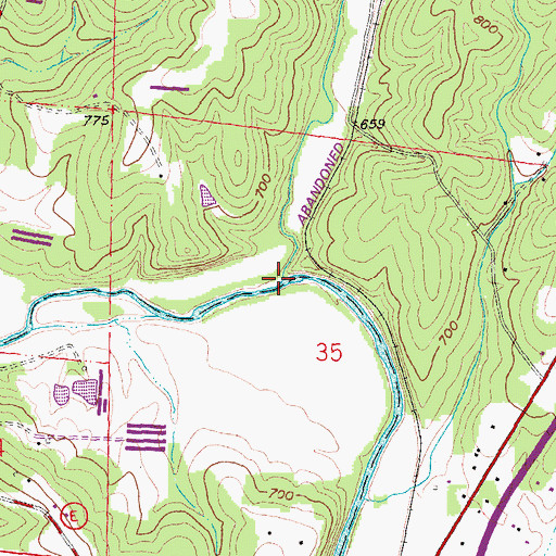Topographic Map of Bee Run, MO
