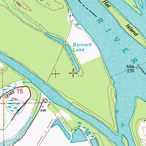 Topographic Map of Bernard Lake, MO