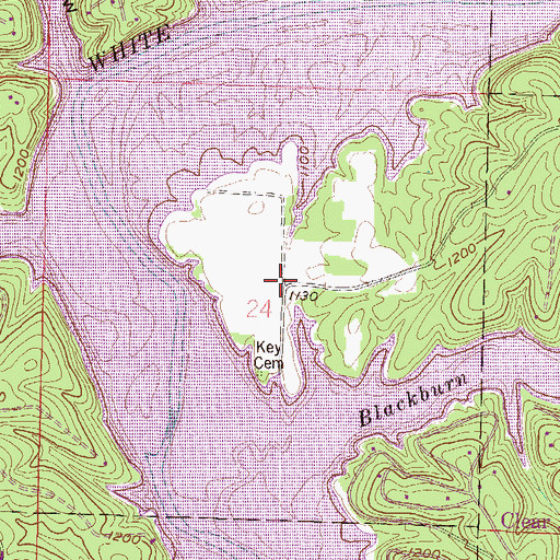 Topographic Map of Key (historical), AR