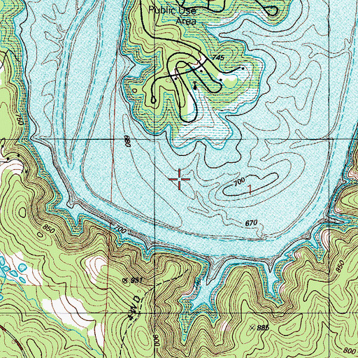 Topographic Map of Berry Spring, MO