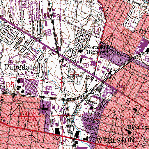Topographic Map of Saint Peters Cemetery - Bethany Section, MO