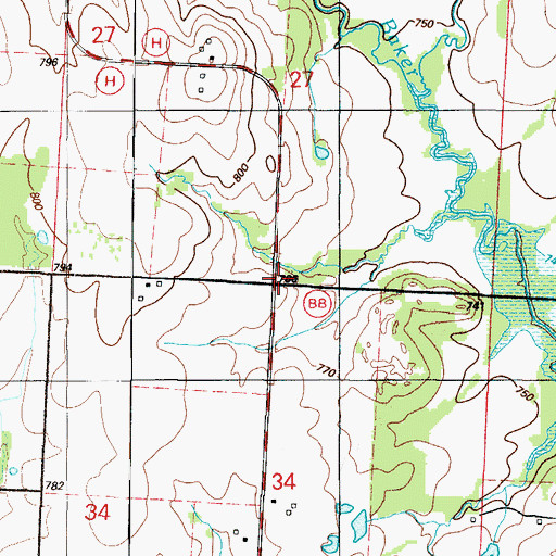 Topographic Map of Bethel Church (historical), MO
