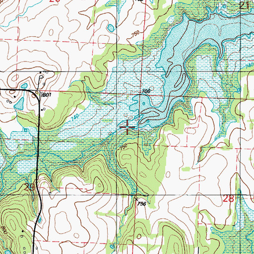 Topographic Map of Big Otter Creek, MO