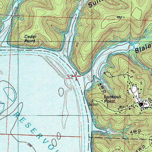 Topographic Map of Blalock Hollow, MO
