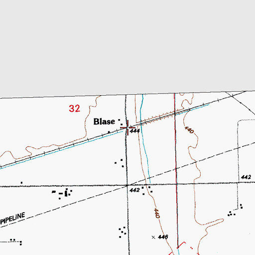 Topographic Map of Blase, MO