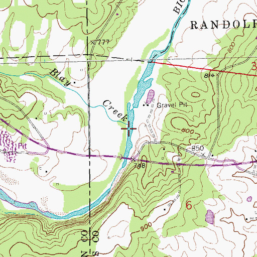 Topographic Map of Blay Creek, MO