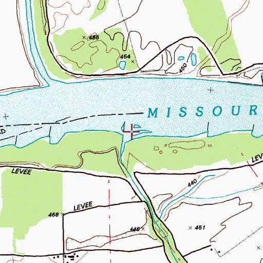 Topographic Map of Bonhomme Creek, MO
