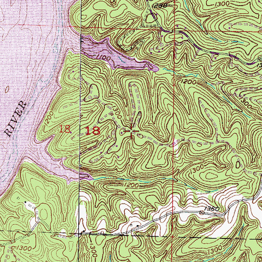 Topographic Map of Lakeland Hills, AR