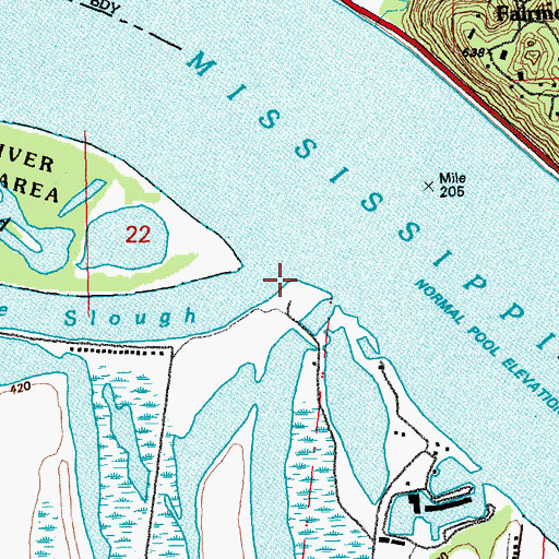 Topographic Map of Brick House Slough, MO