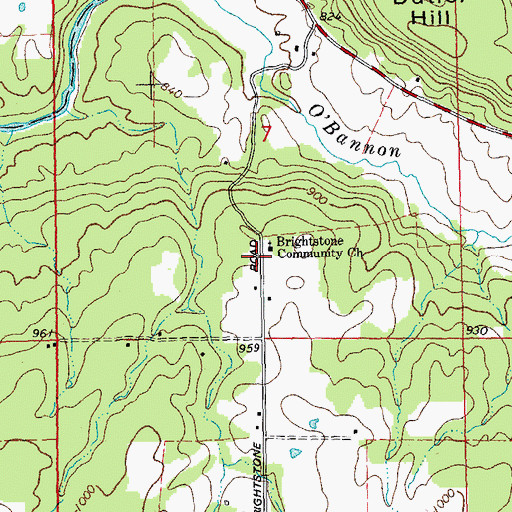 Topographic Map of Brightstone School (historical), MO