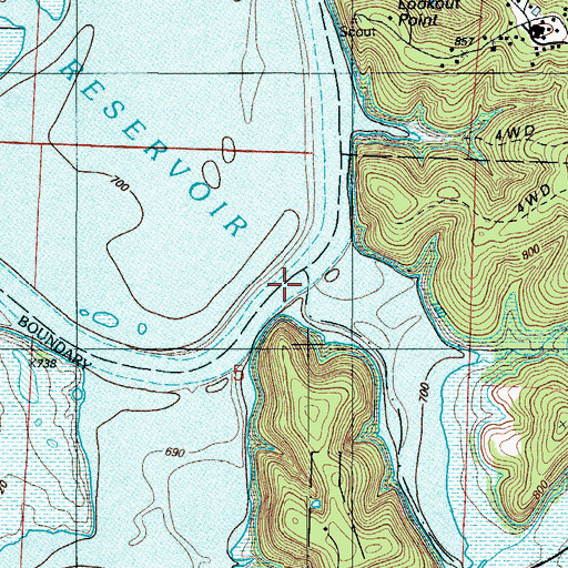 Topographic Map of Briley Creek, MO