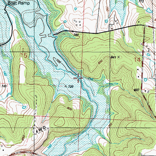 Topographic Map of Brush Creek, MO