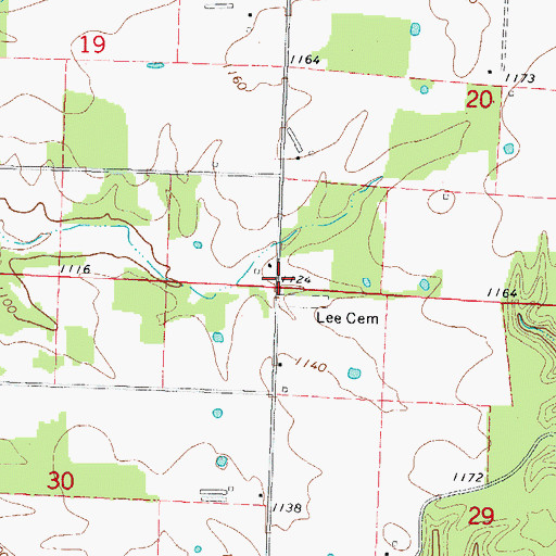 Topographic Map of Lee School (historical), AR