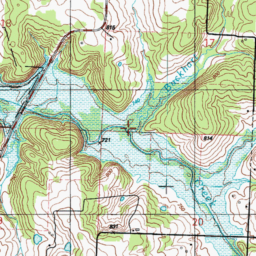 Topographic Map of Buckhart Branch, MO