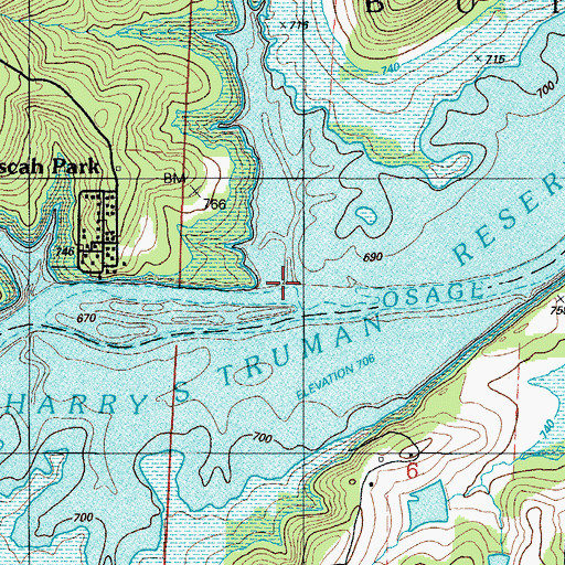 Topographic Map of Butler Hollow, MO