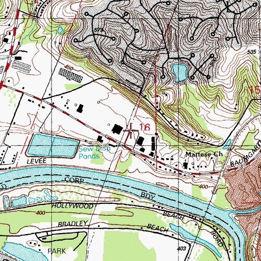 Topographic Map of Calvary Church, MO