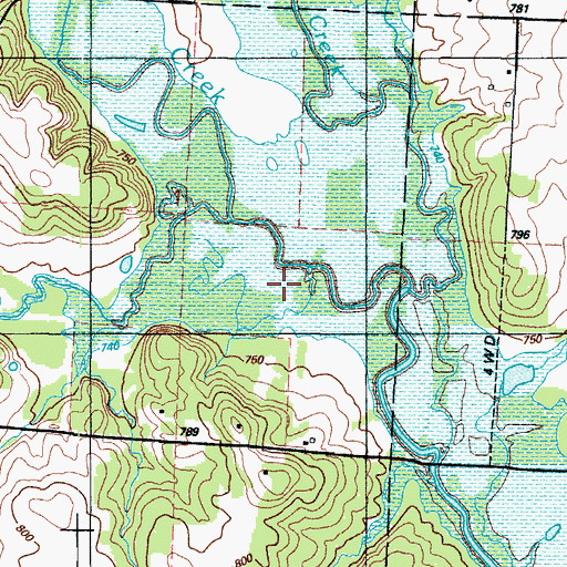 Topographic Map of Camp Branch, MO