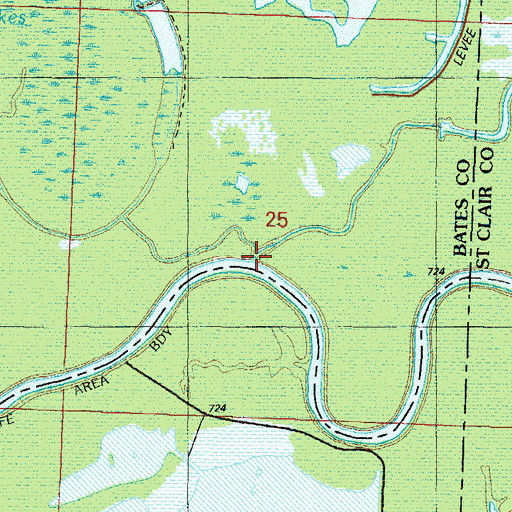 Topographic Map of Campbell Branch, MO