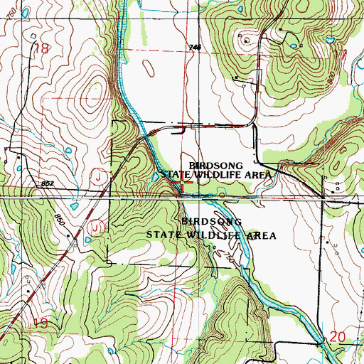 Topographic Map of Cannon Branch, MO