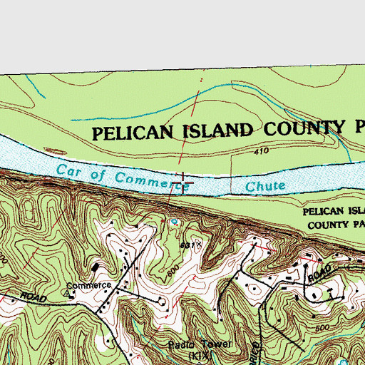 Topographic Map of Car of Commerce Chute, MO