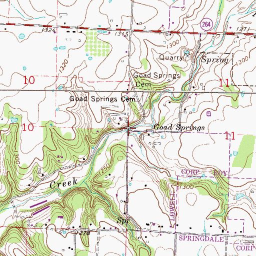Topographic Map of Liberty (historical), AR