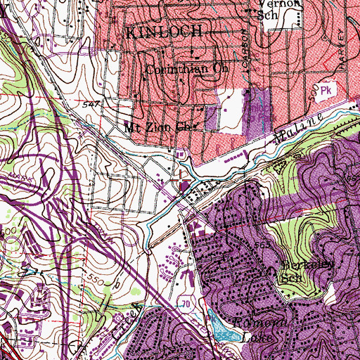 Topographic Map of Carsonville Creek, MO