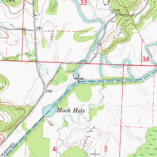 Topographic Map of Upper Castor River, MO